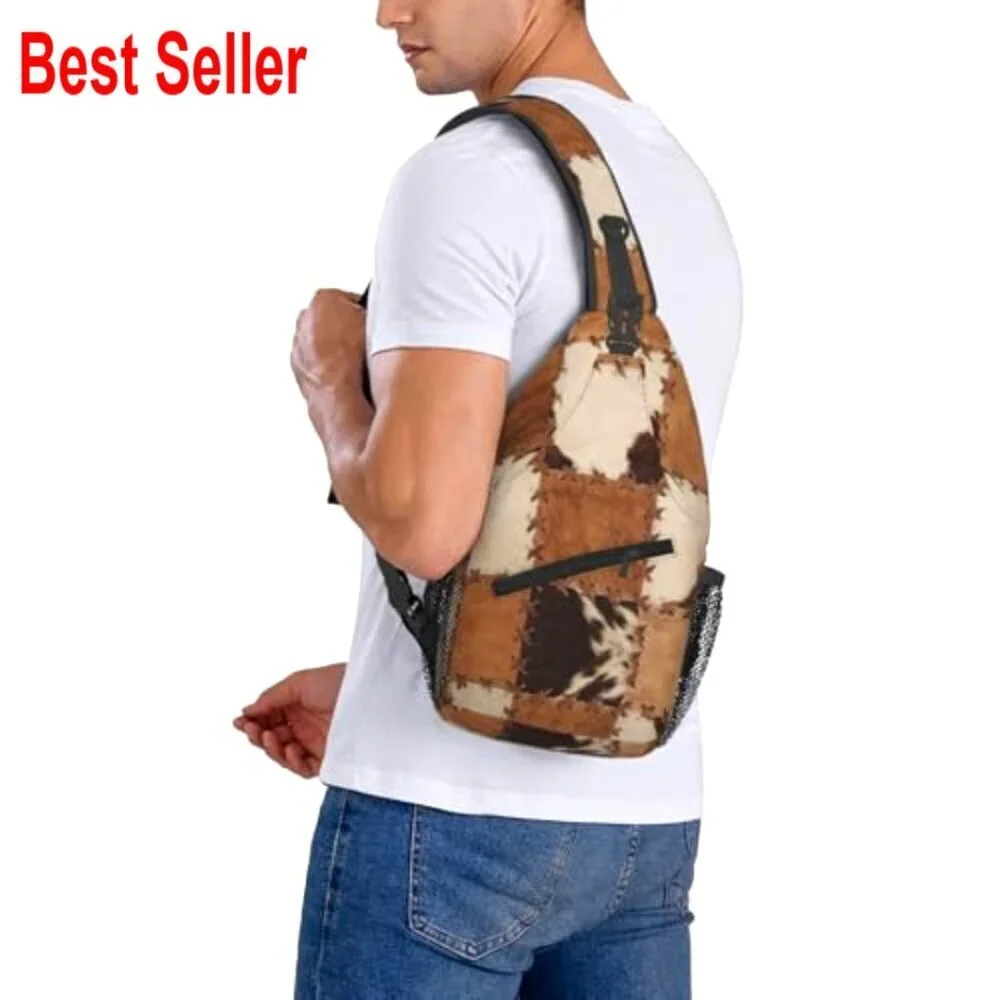 Polyester Crossbody Sling Backpack Adjustable Padded Strap Casual Daypack